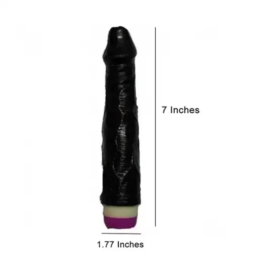 7 Inch Black Stud Vibrator Dildo