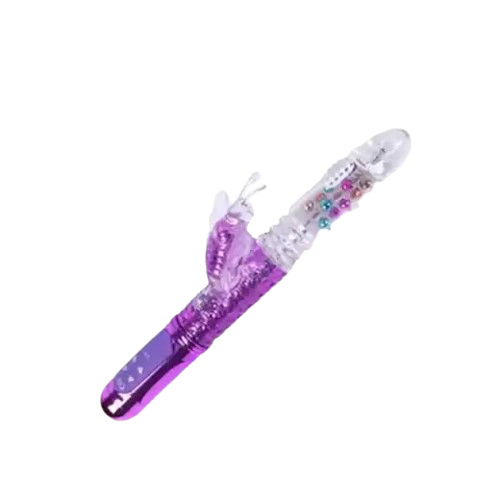 Rechargeable Butterfly Rabbit Vibrator with Rotating & Thrusting Beads