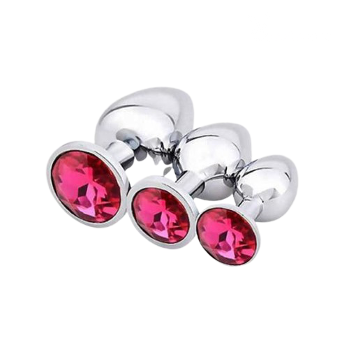 Stainless Steel Anal Plugs Trainer Kit – Diamond Jeweled