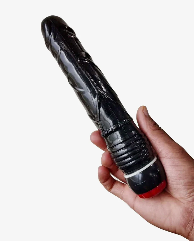 Thunder Black 8 Inch Stud Vibrating Dildo