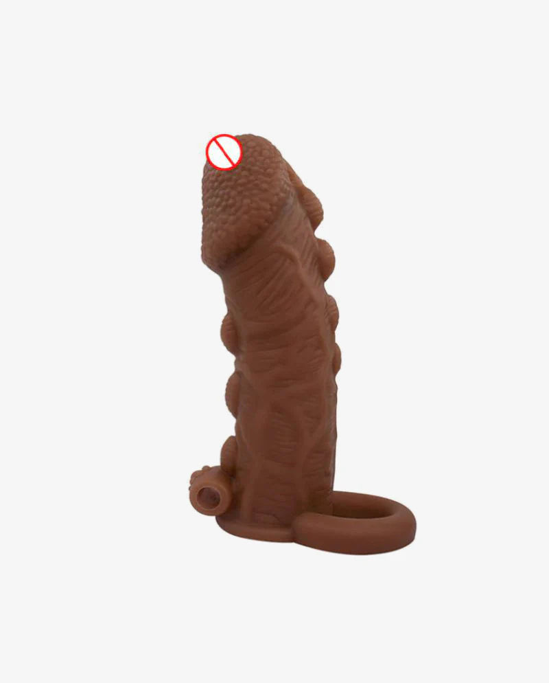 Short 5.5 Inch Dotted Chocolate Condom Sleeve